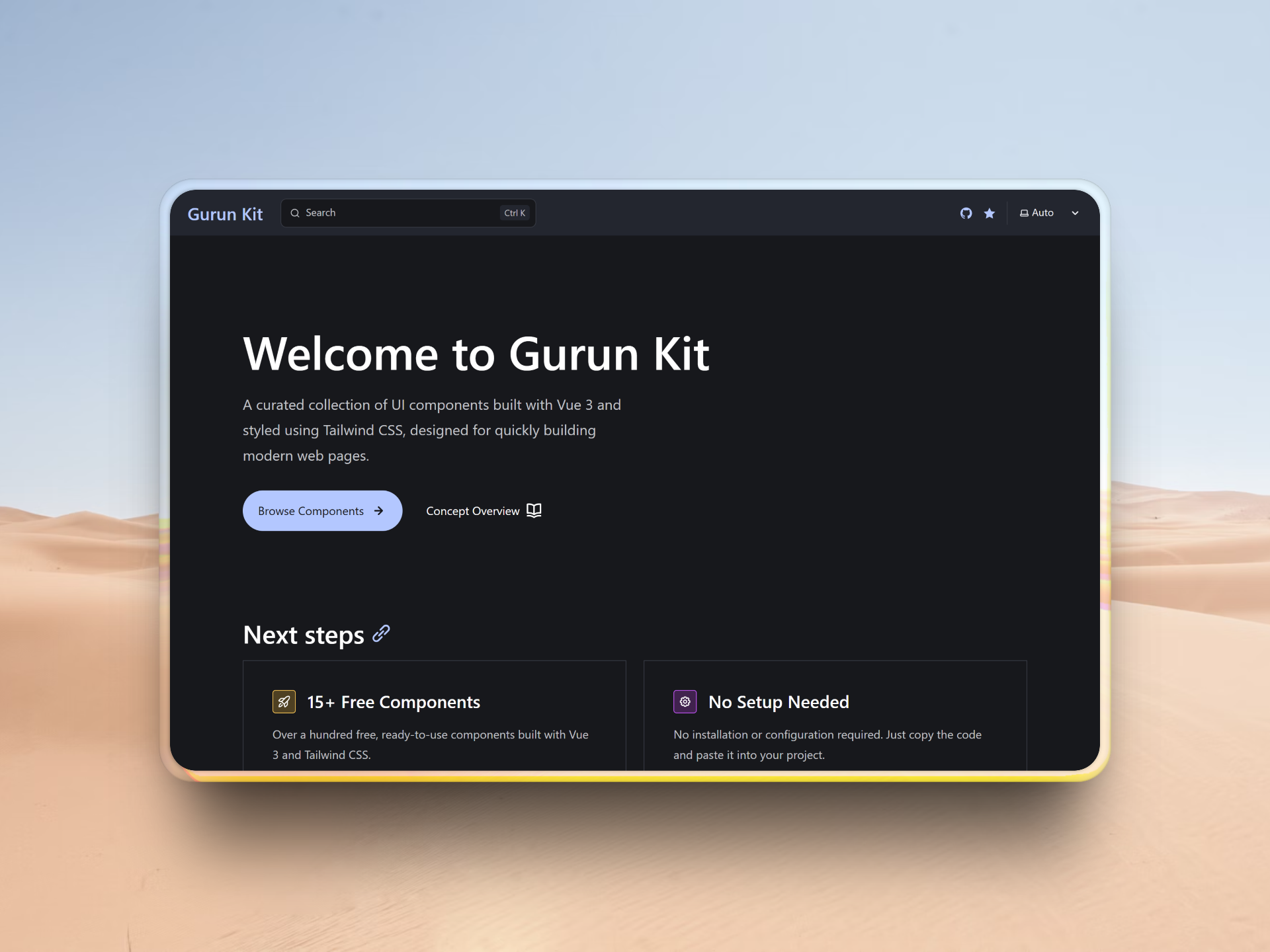Gurun Kit (Vue + Tailwind CSS UI Kit)